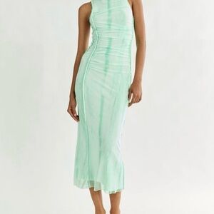 ZARA Tie Dye Mint Green Sleeveless Dress